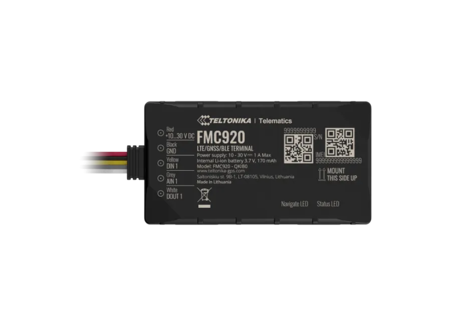 Teltonika FMC920-E 4G LTE GPS тракер за превозни средства – Прецизно позициониране и дистанционно спиране